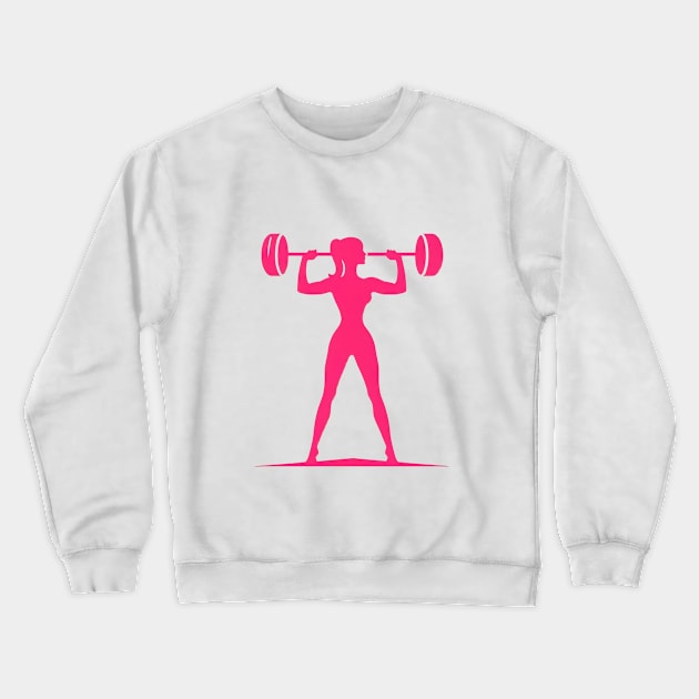 Fitness Barbell Silhouette Crewneck Sweatshirt by Retro Travel Design